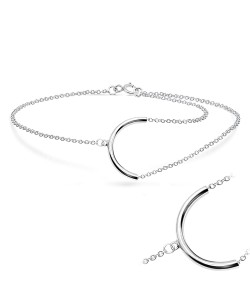 C-shaped Pipe Silver Bracelets BRS-719 